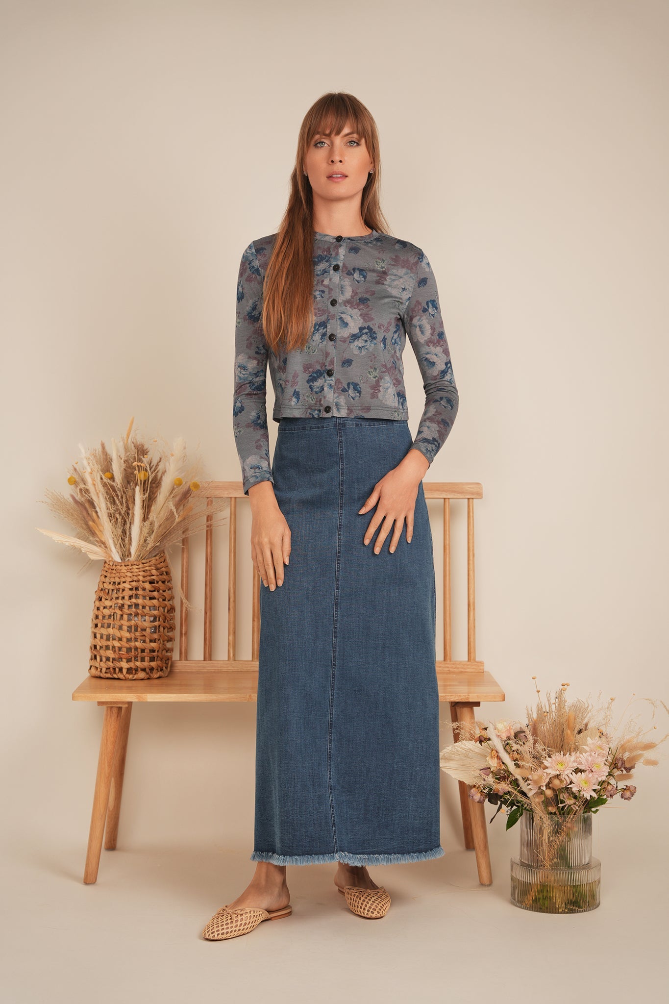 Printed Pique Cardigan