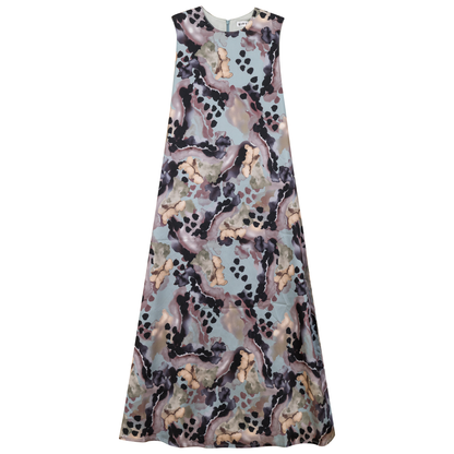 Printed Satin A Line Jumper Champagne