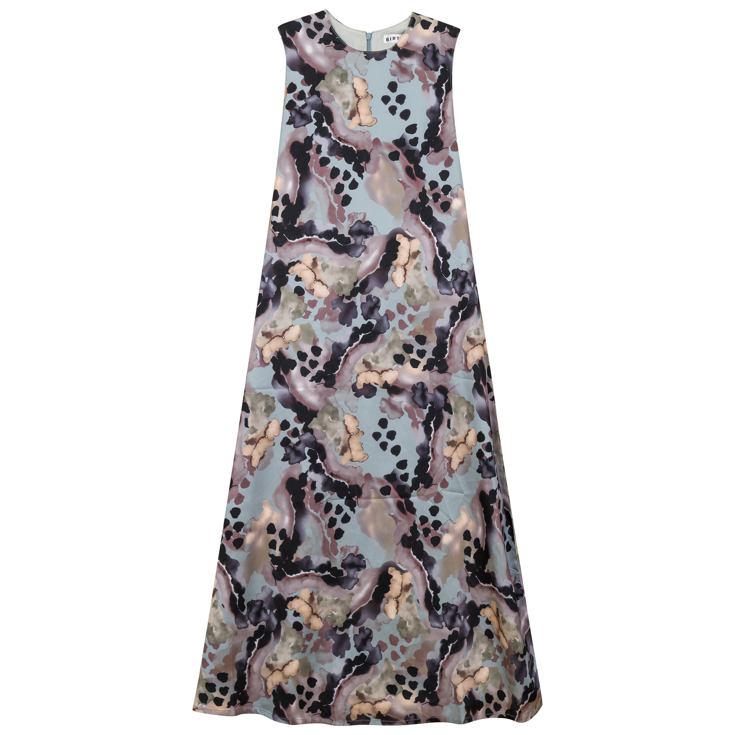 Printed Satin A Line Jumper Champagne