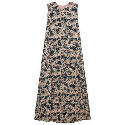 Printed Satin A Line Jumper Teal