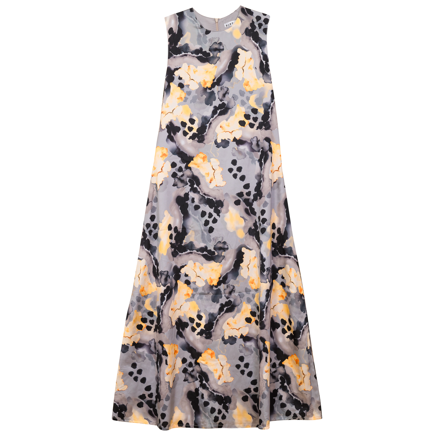 Printed Satin A Line Jumper Yellow