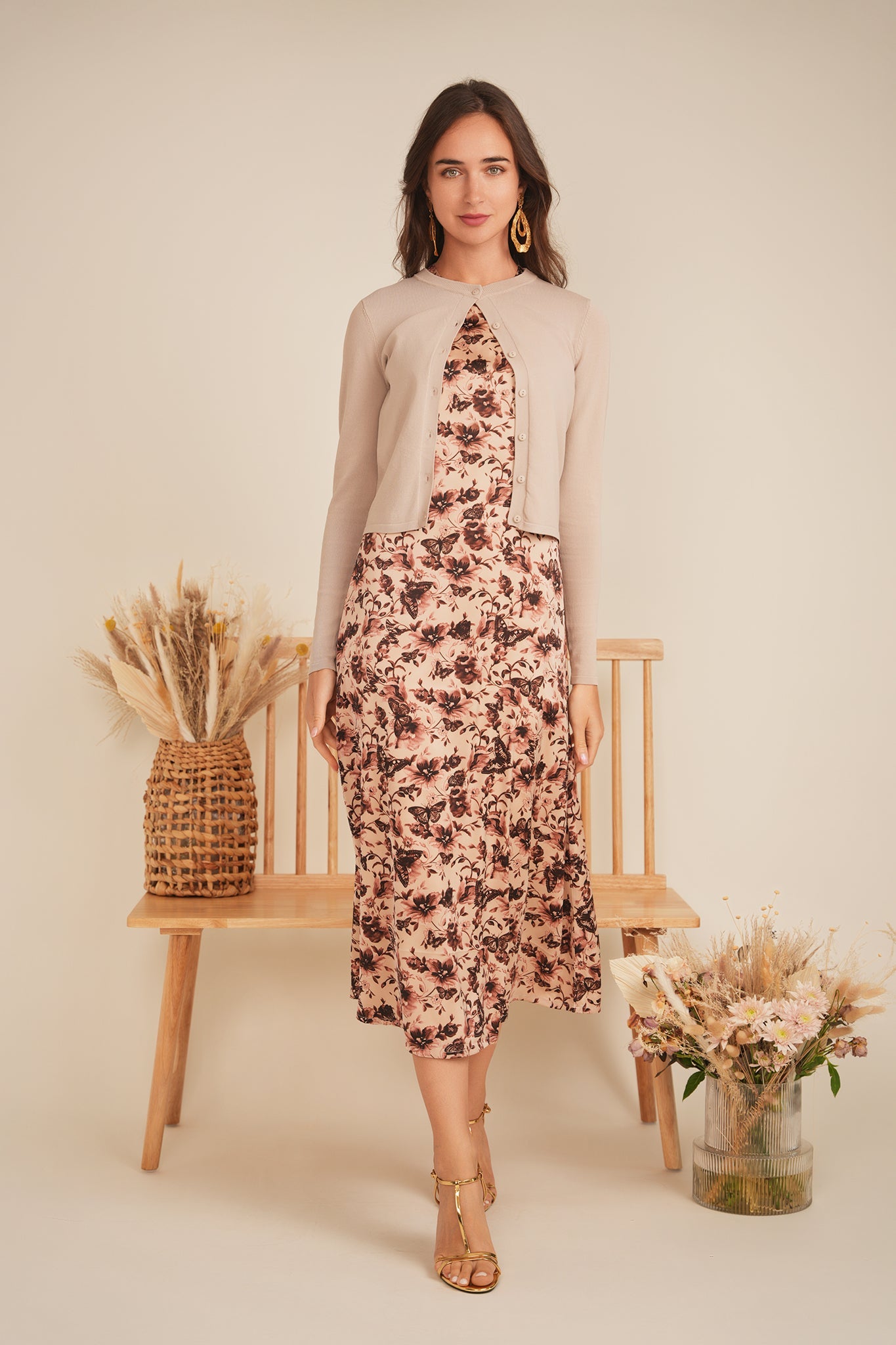 Printed Satin A Line Jumper