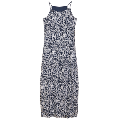 Printed Linen Maxi Jumper Navy White