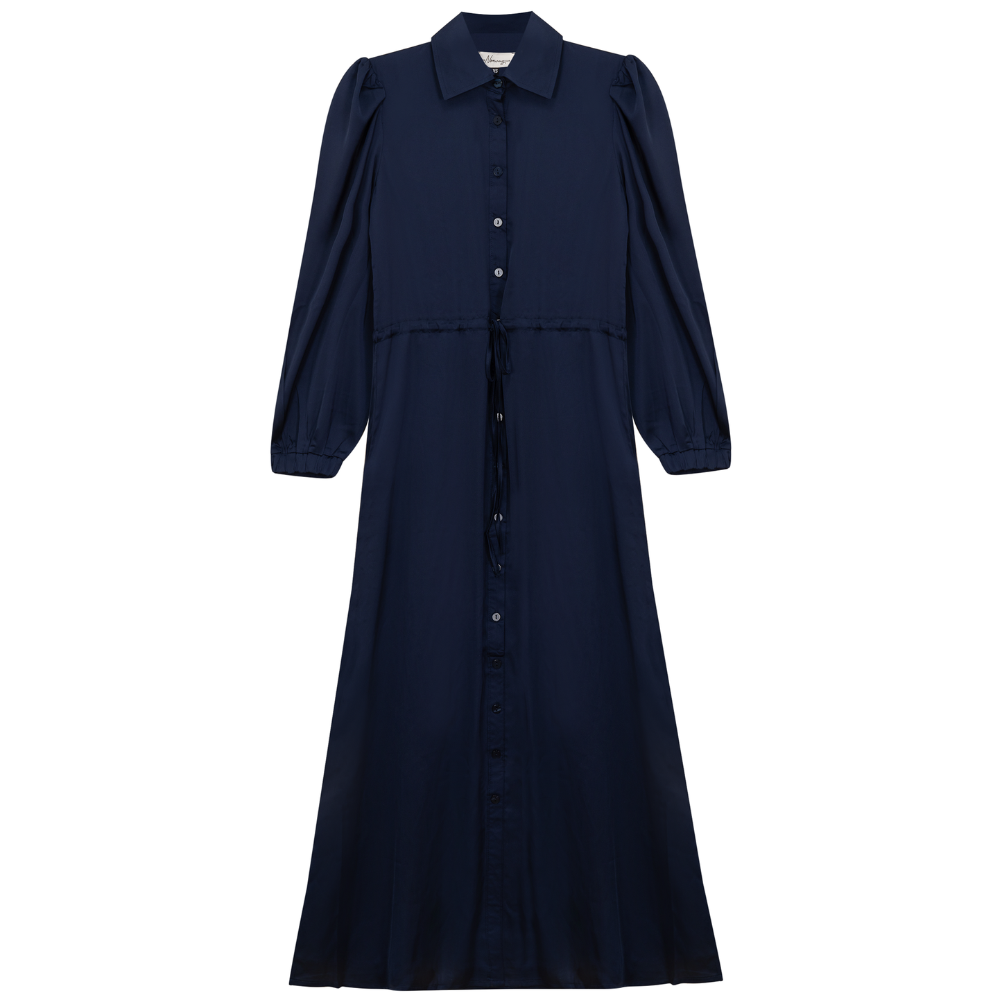 Chiffon Tie Shirt Dress Navy