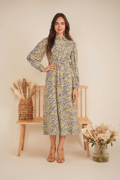 Chiffon Tie Shirt Dress