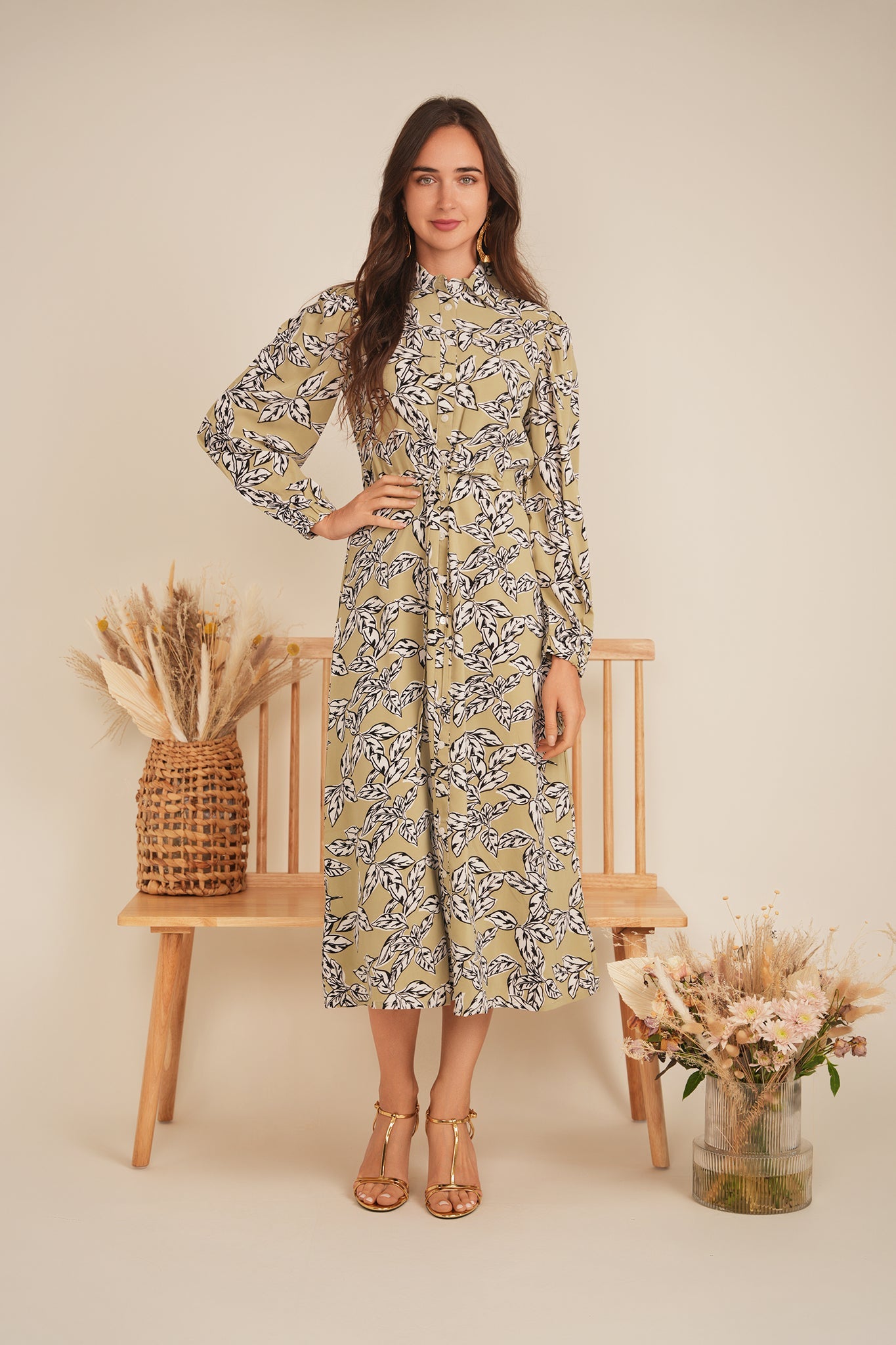 Chiffon Tie Shirt Dress