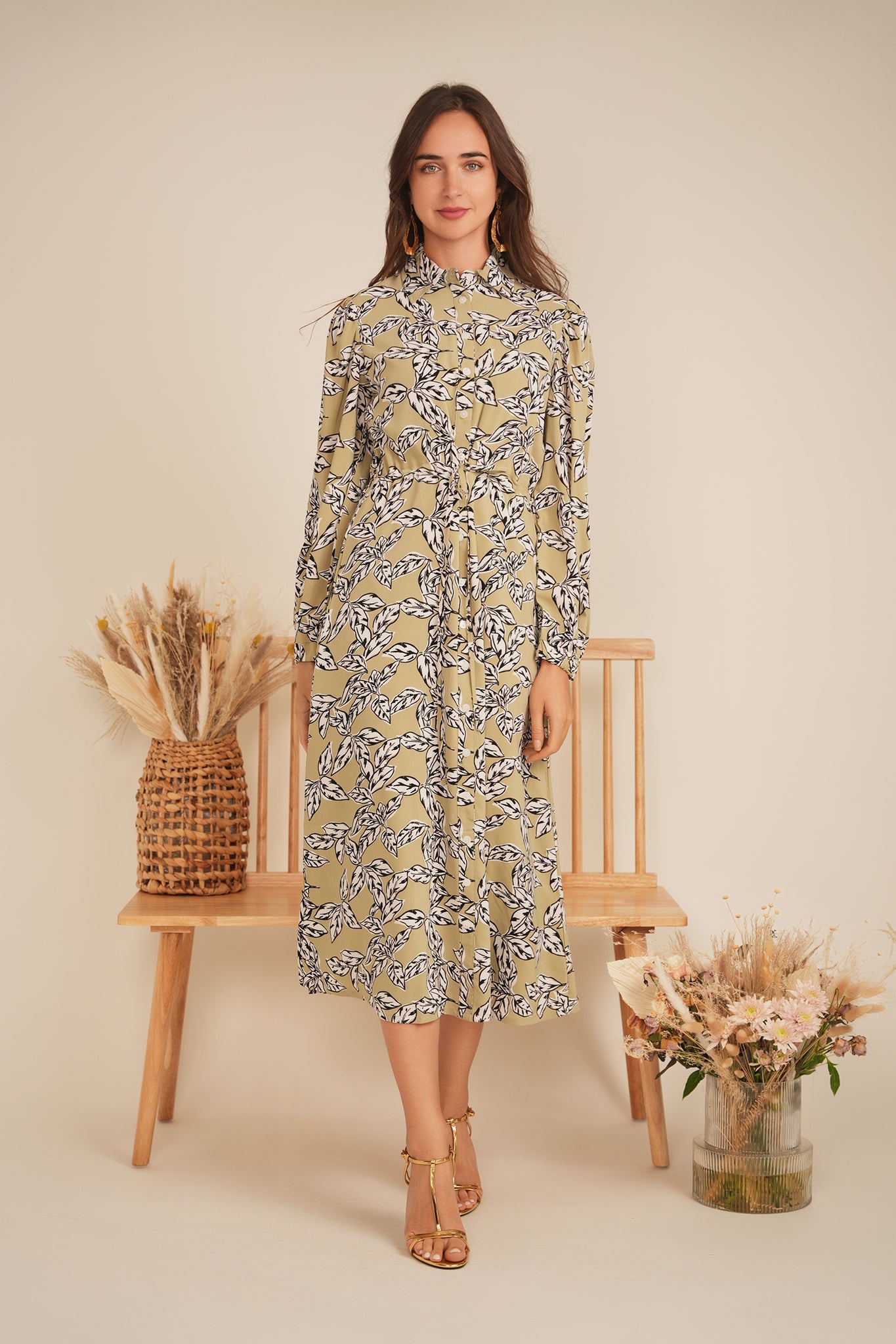 Chiffon Tie Shirt Dress