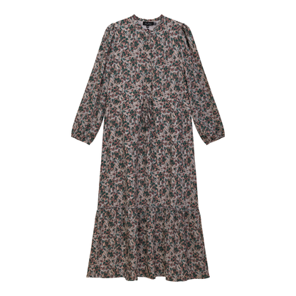 Printed Chiffon Midi Dress Green