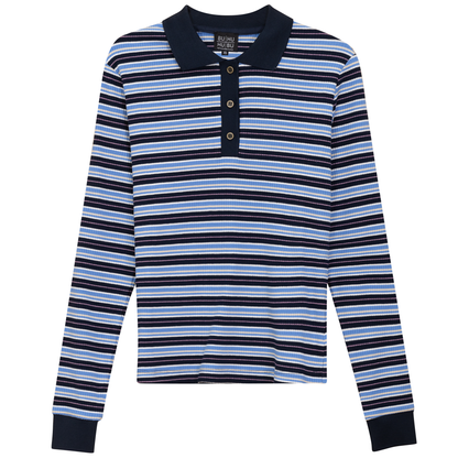 Striped Polo Dark Denim