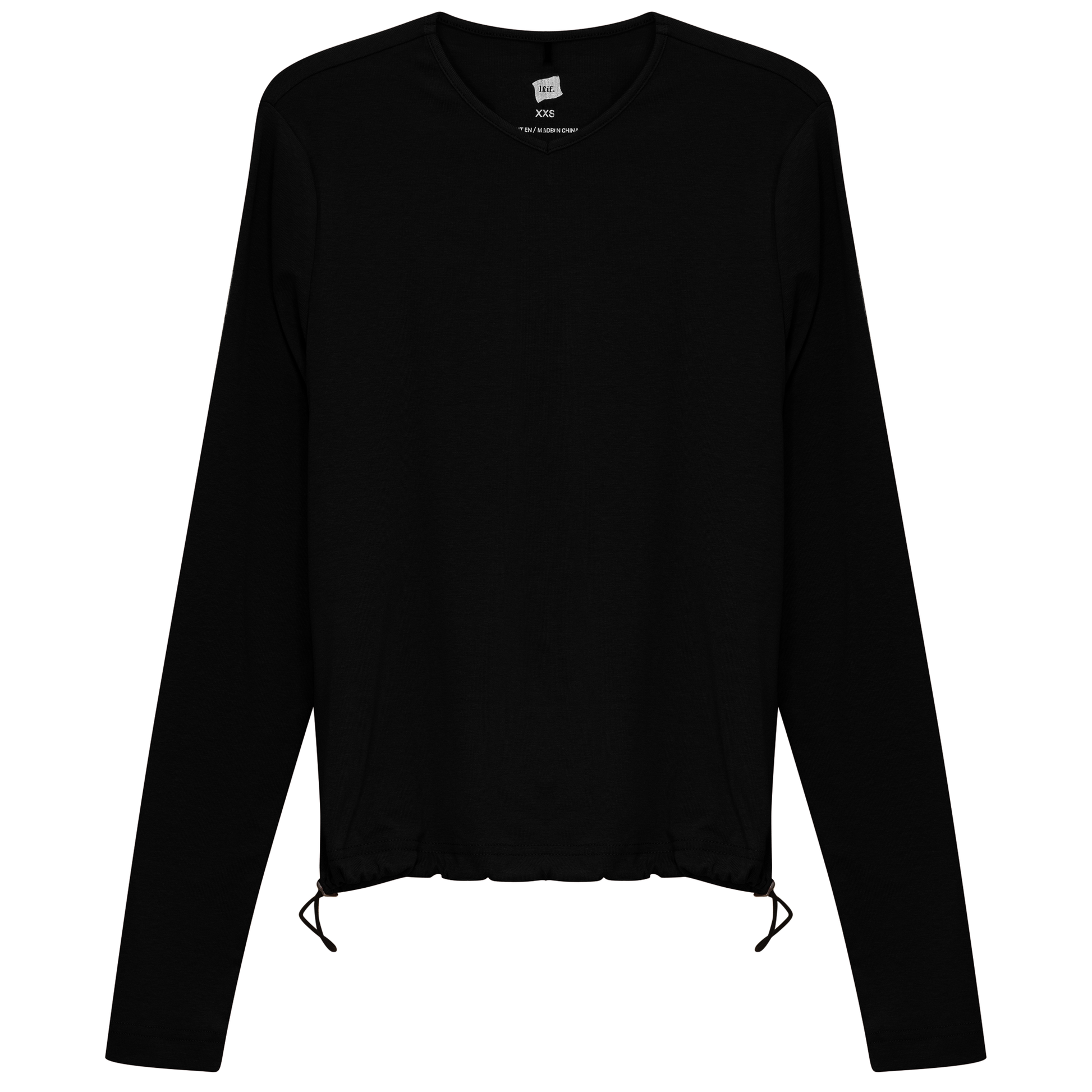 V Neck Bungee Tee Black