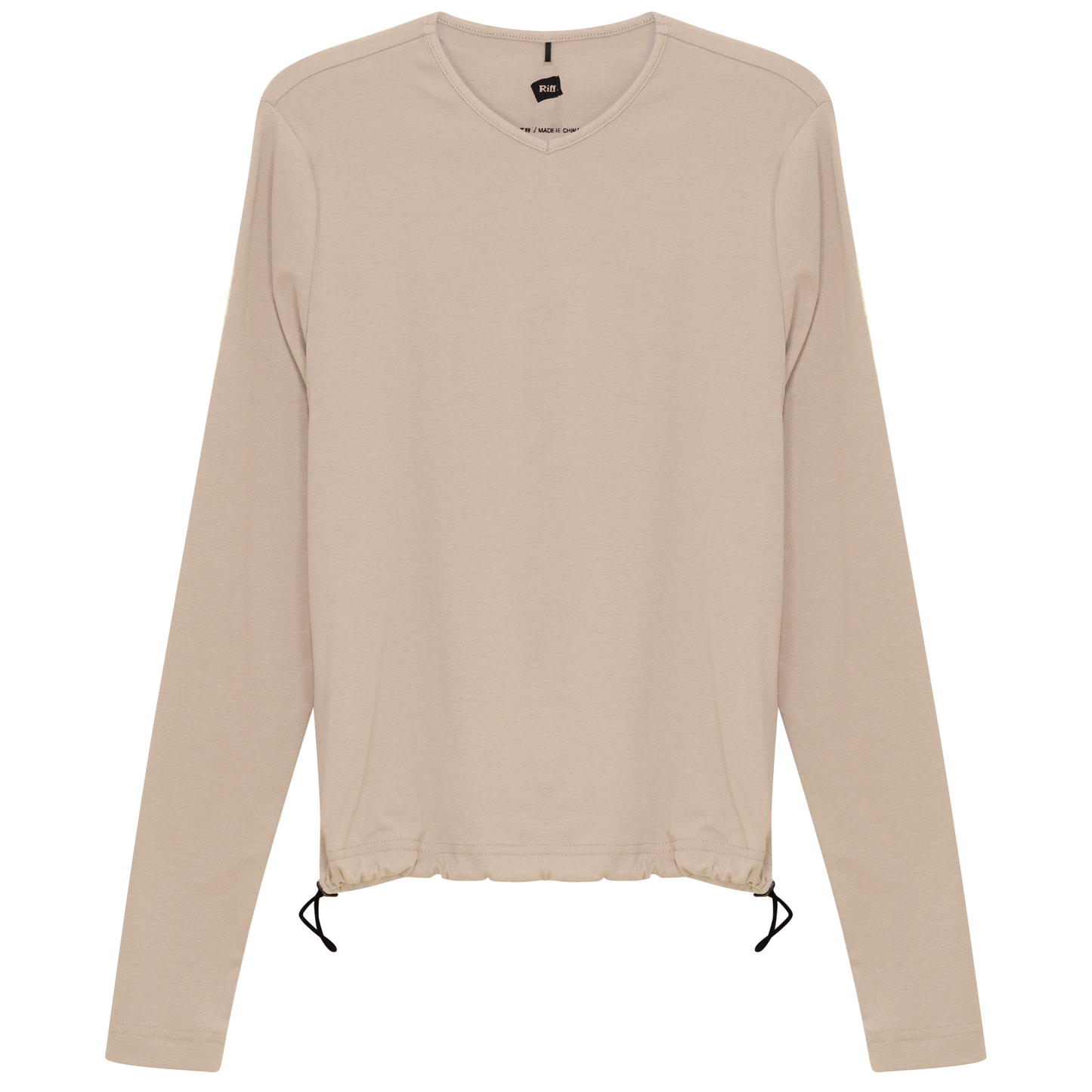 V Neck Bungee Tee Light Beige