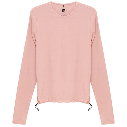 V Neck Bungee Tee Light Misty Rose
