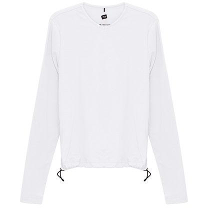 V Neck Bungee Tee White