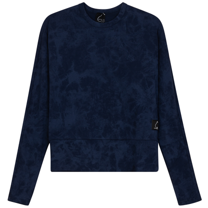 Dolman Acid Wash Top Navy