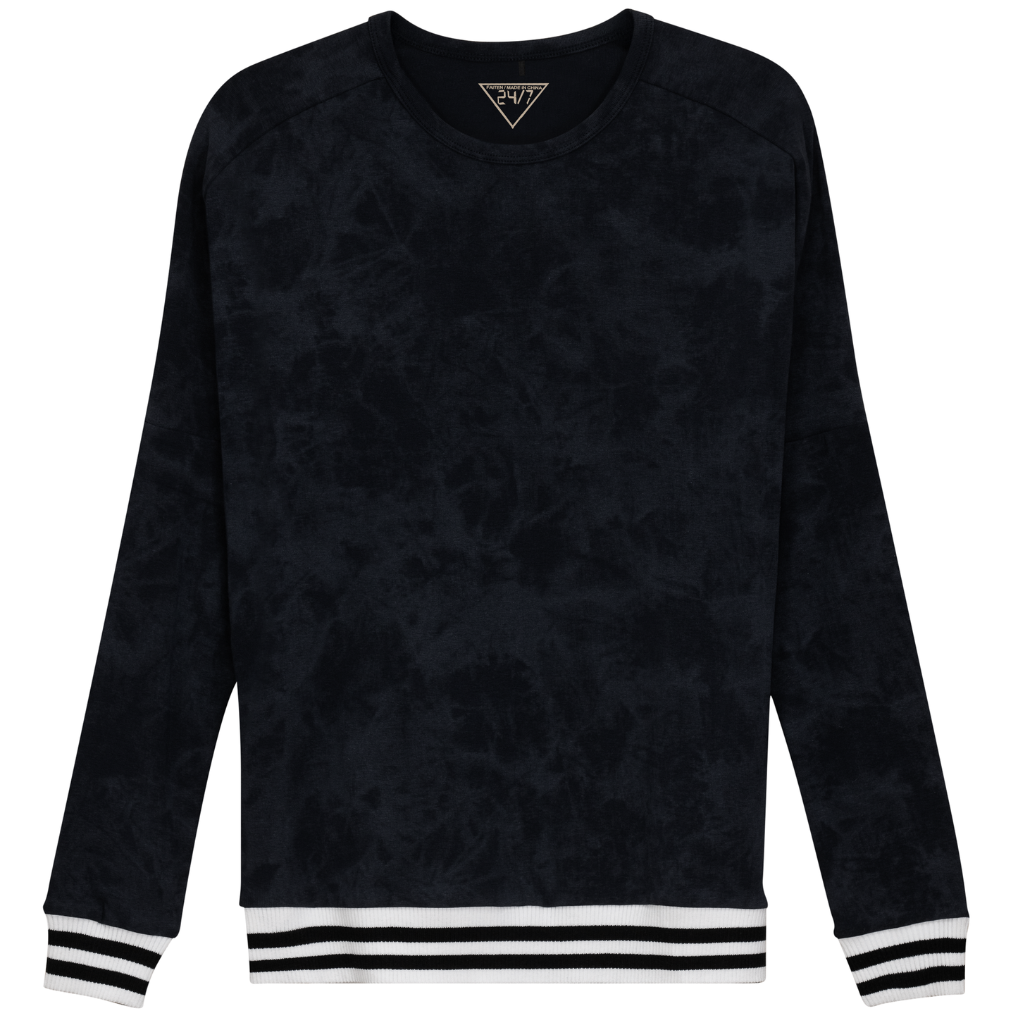 Dolman Stripped Elastic Top Black