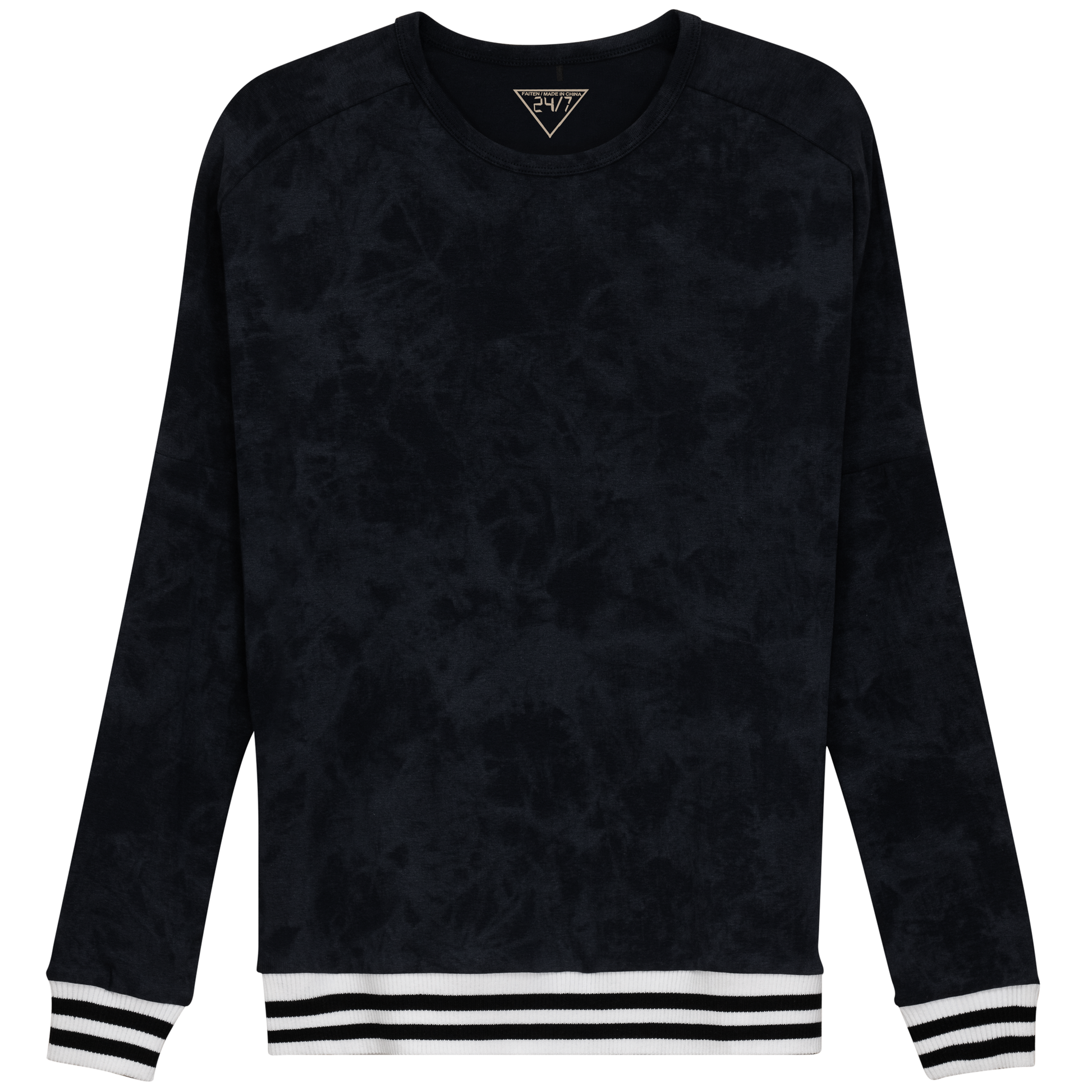 Dolman Stripped Elastic Top Black