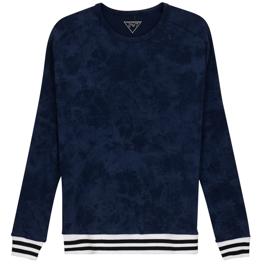 Dolman Stripped Elastic Top Navy