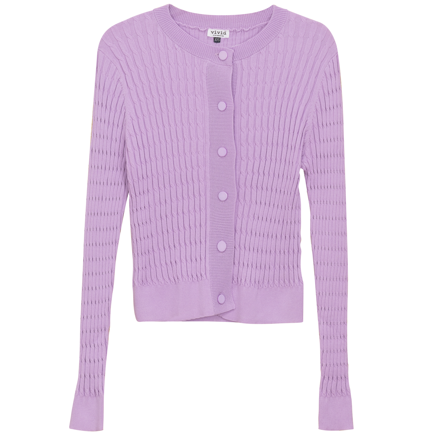 Cropped Cable Knit Cardigan Light Lilac