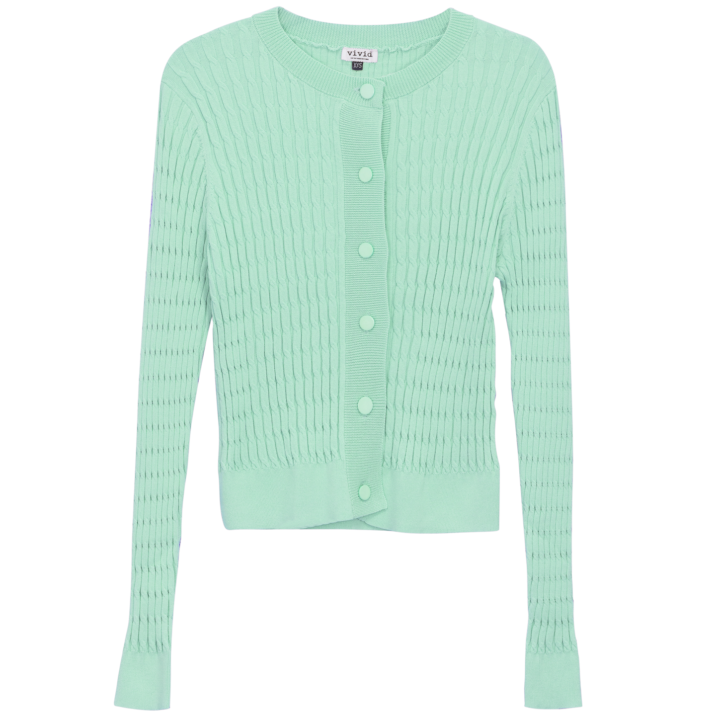 Cropped Cable Knit Cardigan Mint