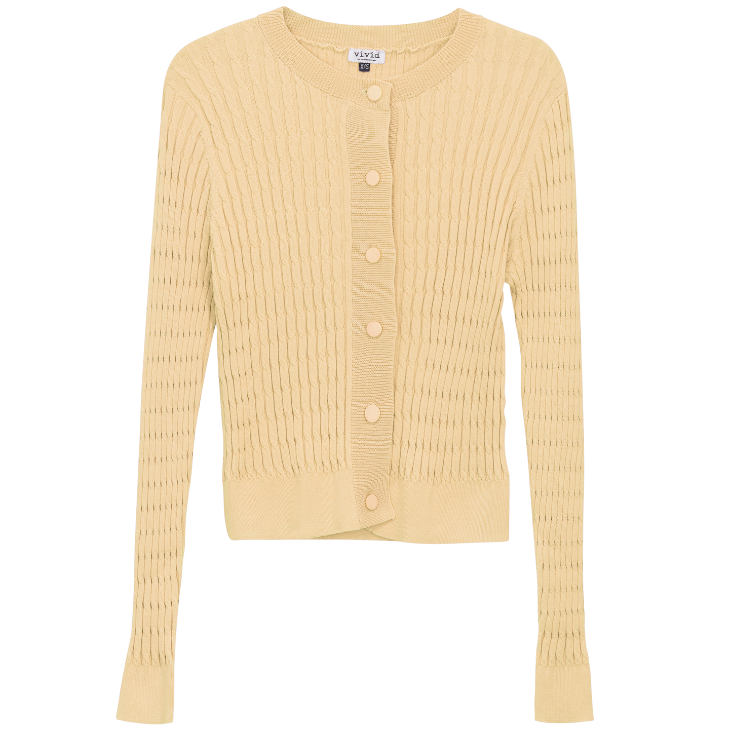 Cropped Cable Knit Cardigan Yellow Gold