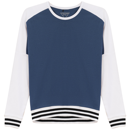 Color Blocked Top Denim