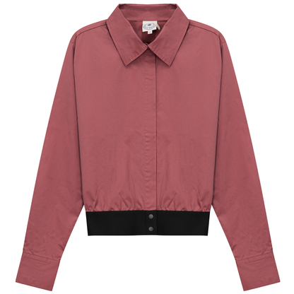 Cropped Cotton Belt Blouse Champagn