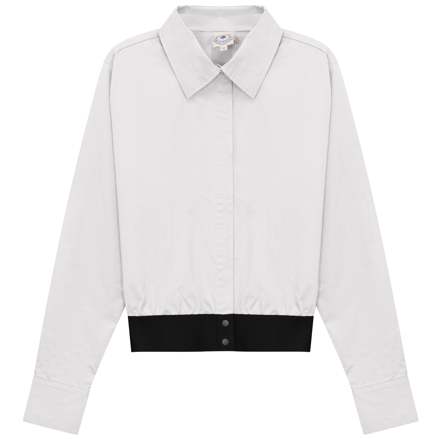 Cropped Cotton Belt Blouse White