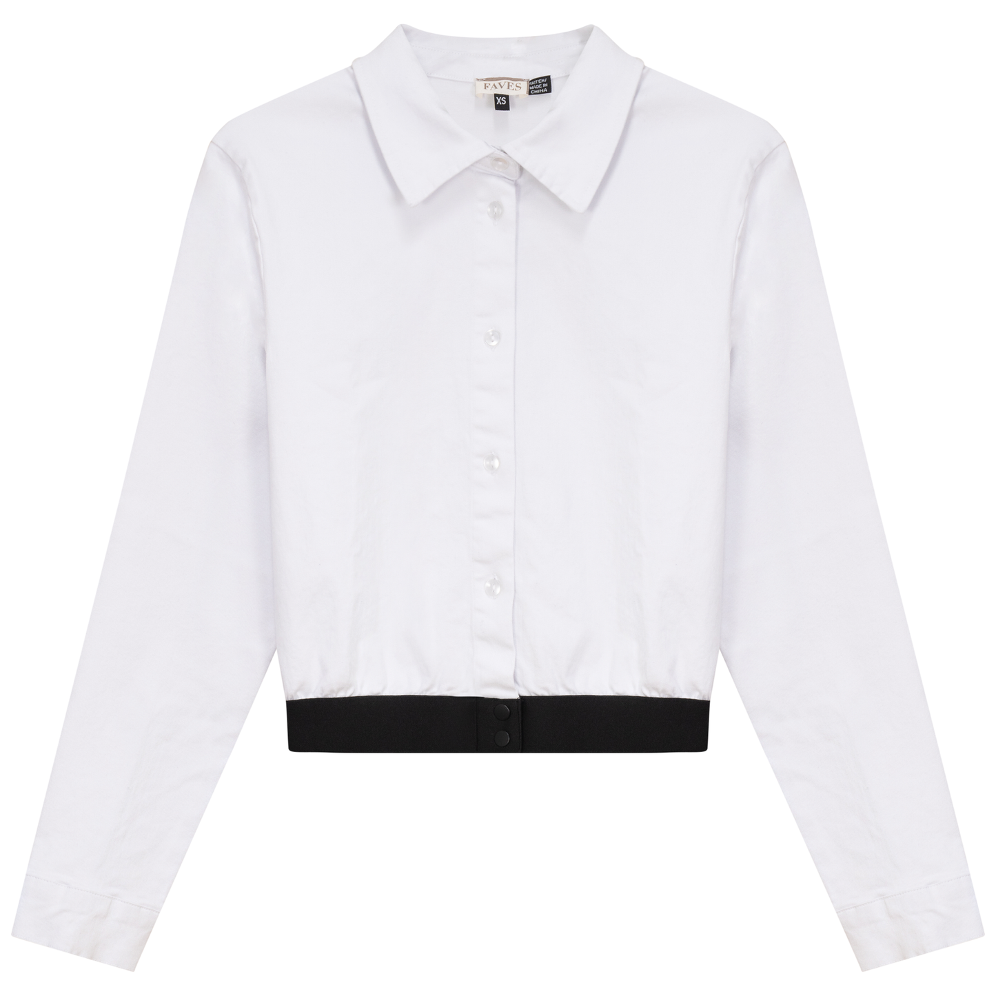 Cropped Denim Elastic Shirt White Denim