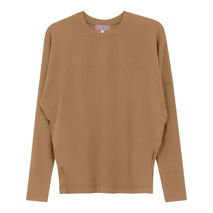 Cotton Dolman Top Dark Beige