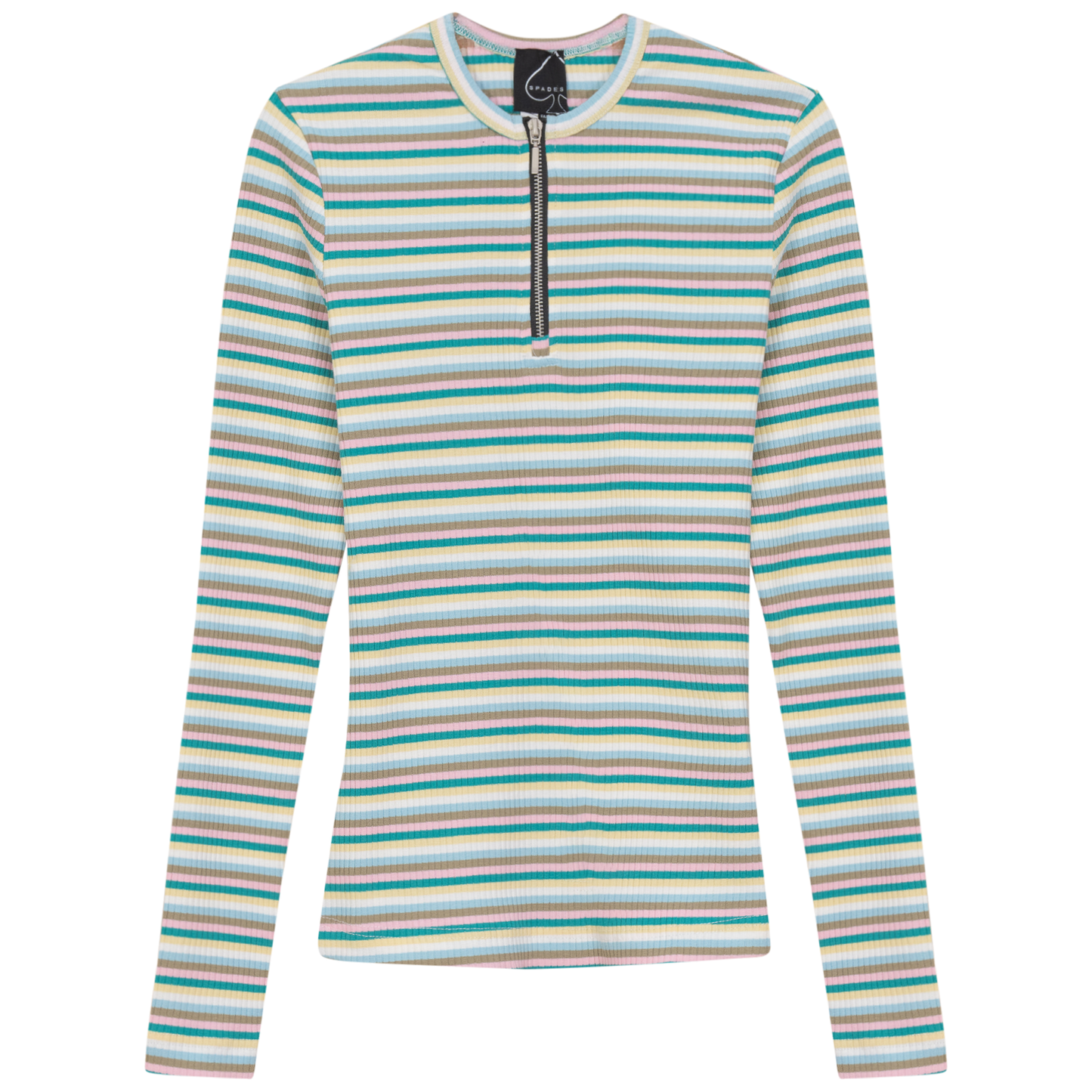 Striped Henley Tee Blue Green