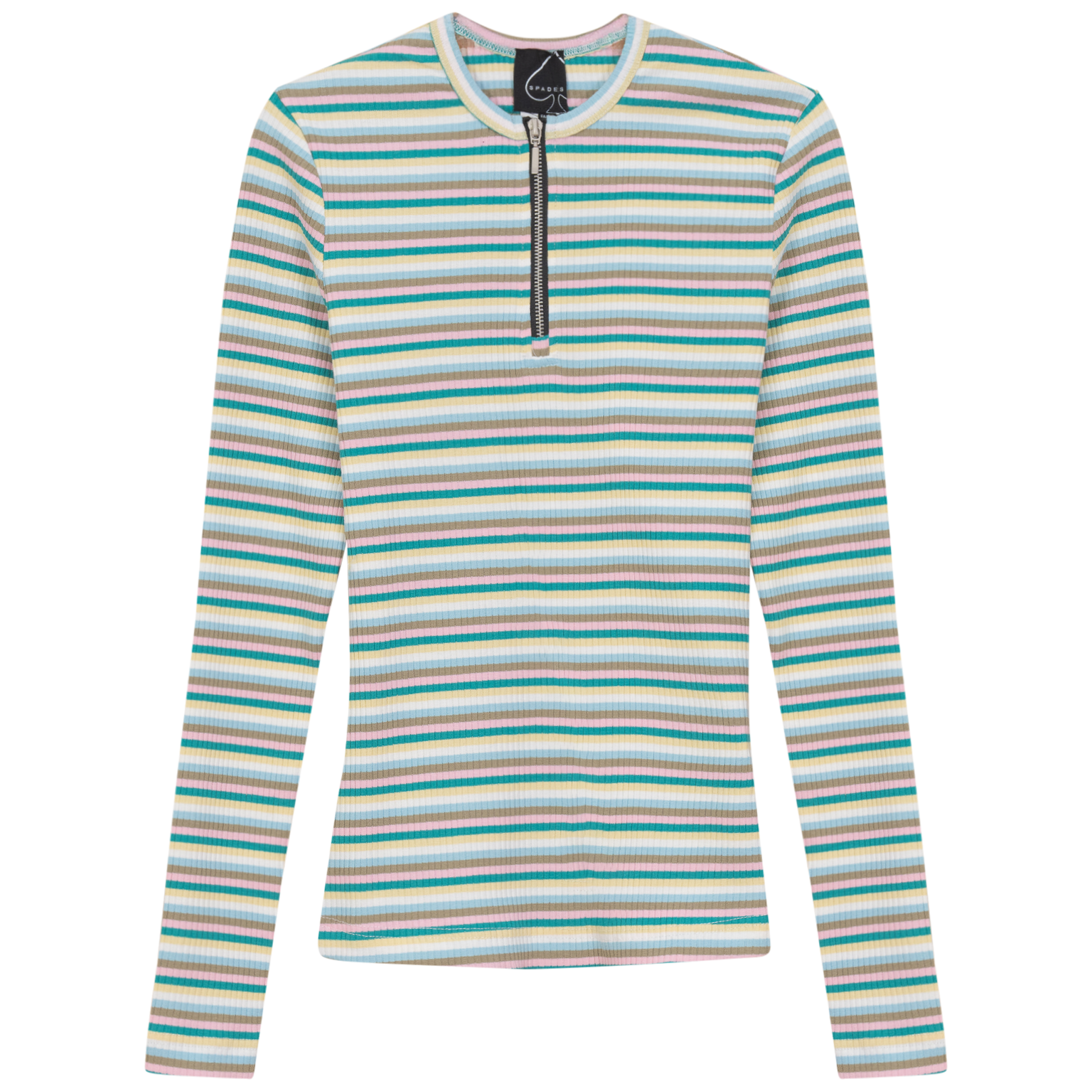 Striped Henley Tee Blue Green