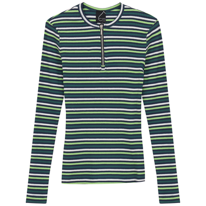 Striped Henley Tee Navy Green