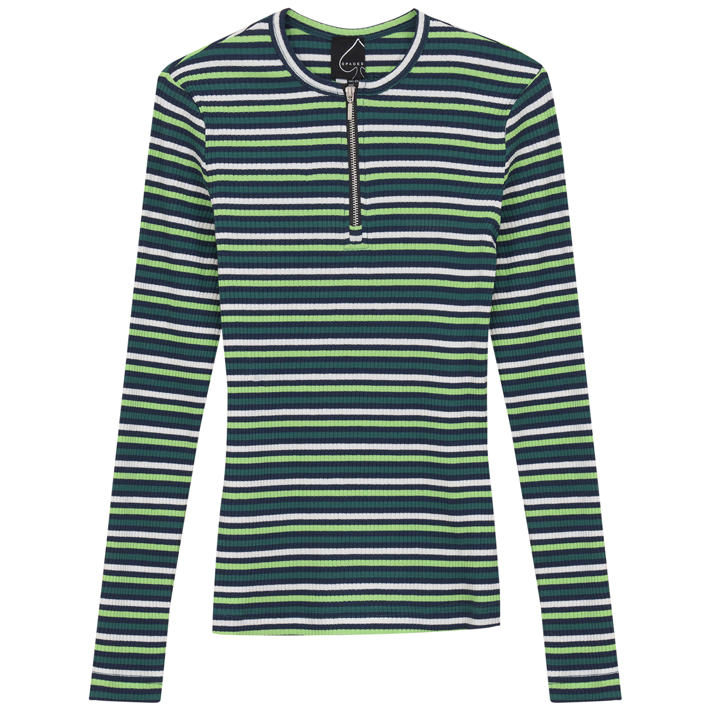 Striped Henley Tee Navy Green