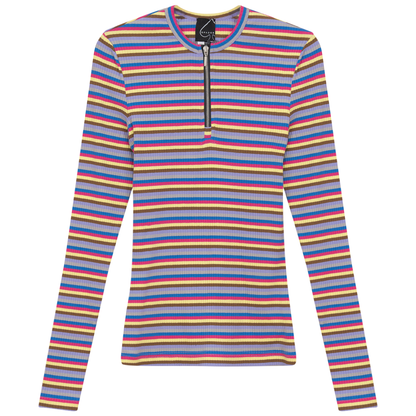 Striped Henley Tee Pink Sapphire