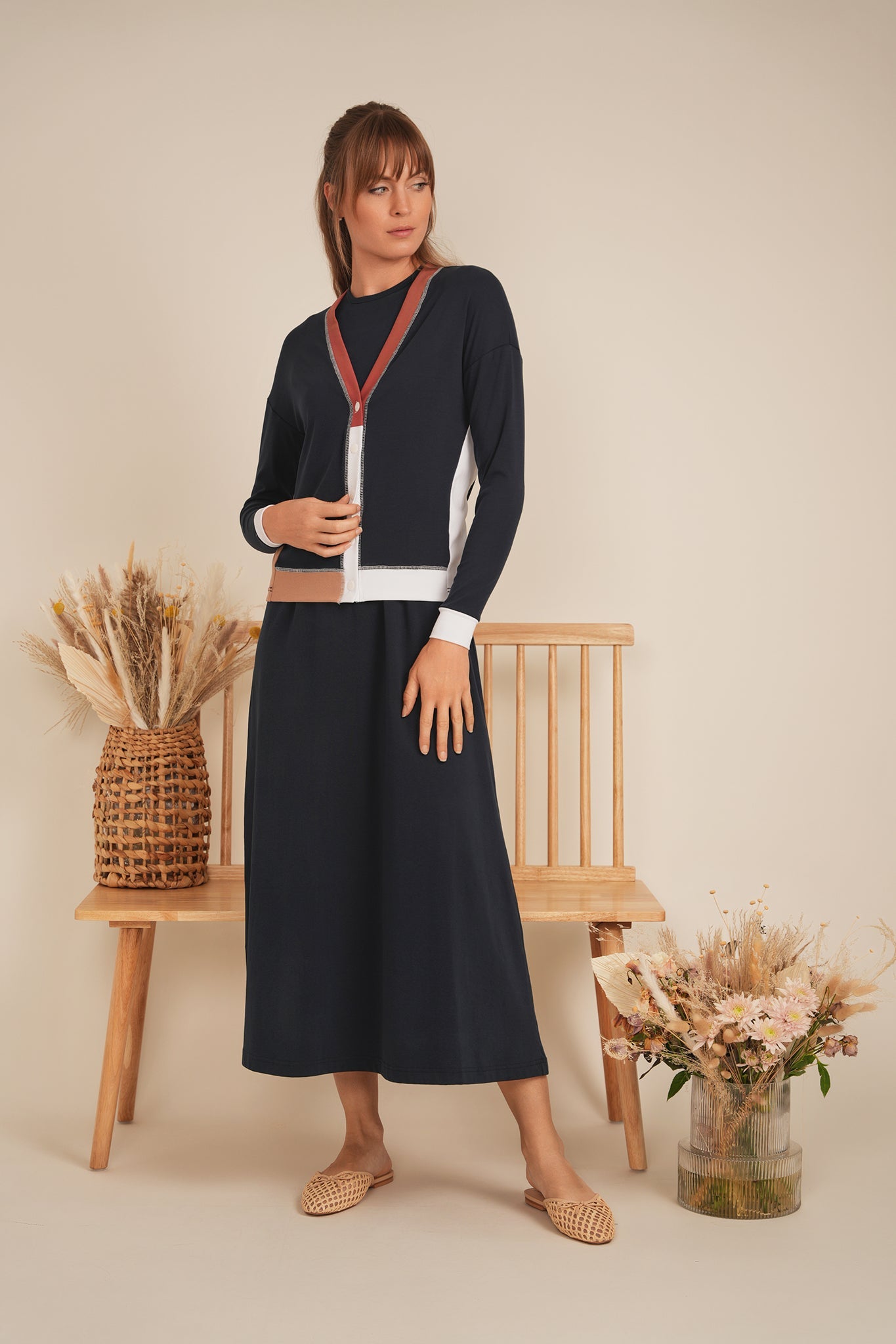 Color Blocked Cardigan