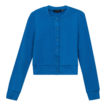 Cropped Ribbed Cardigan Seapopt