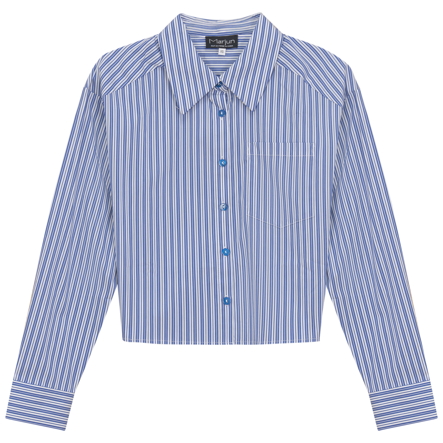 Cropped Striped Blouse Sapphire