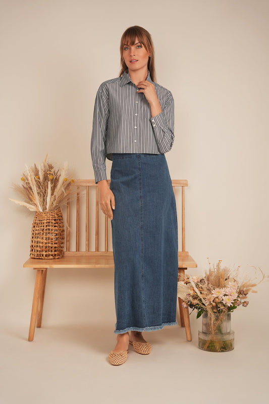 Cropped Striped Blouse