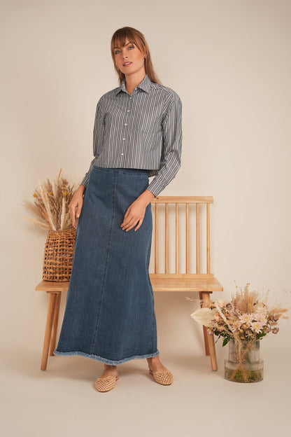 Cropped Striped Blouse