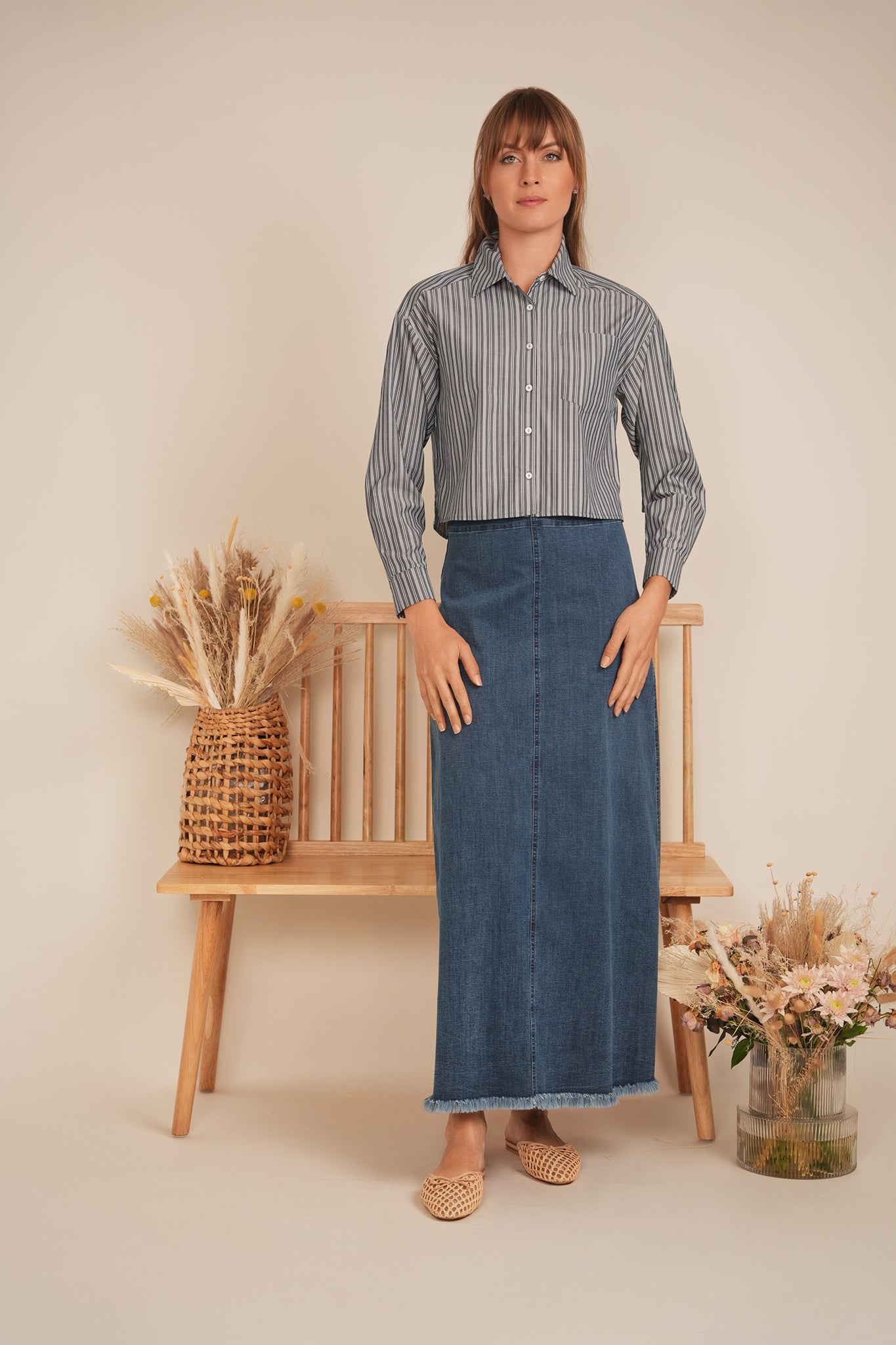 Cropped Striped Blouse