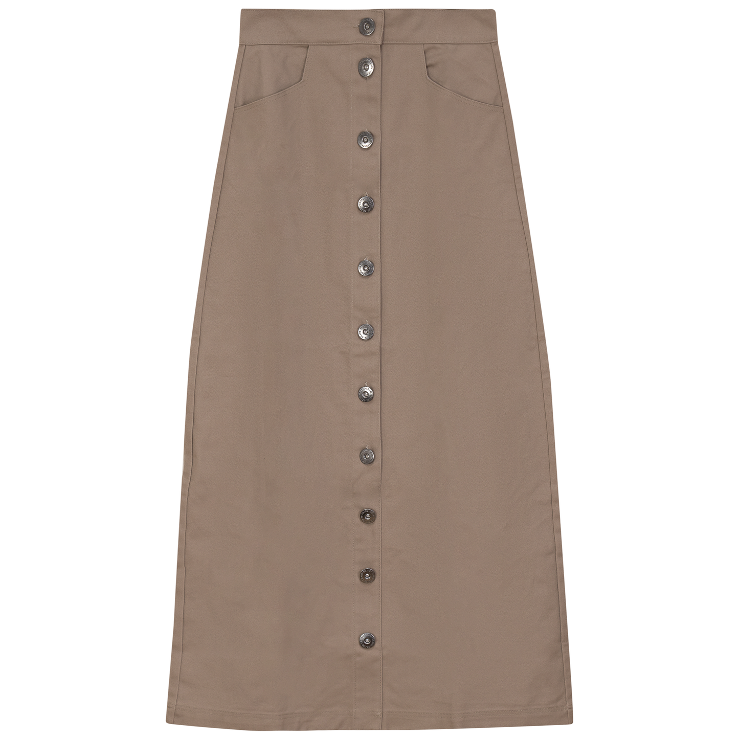 Cotton Maxi Button Skirt Stone