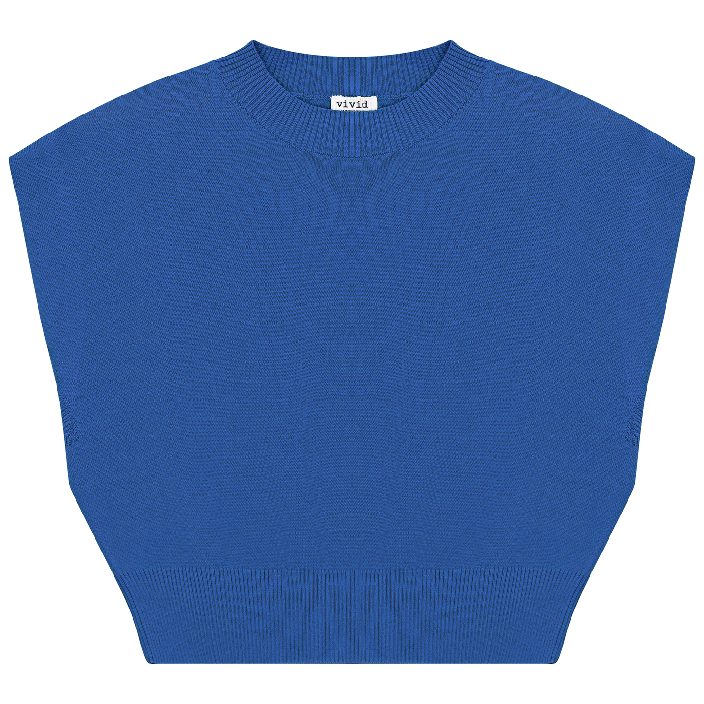 Cropped Knit Vest Medium Denim