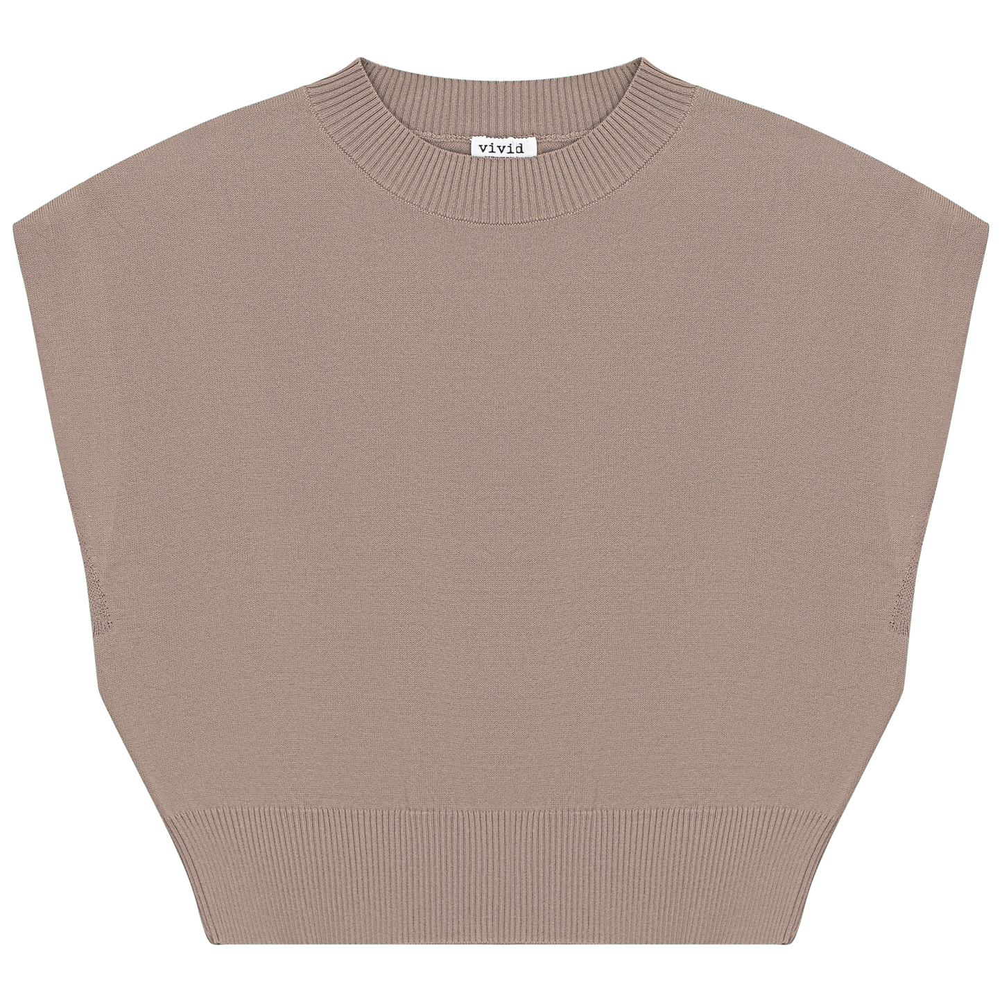 Cropped Knit Vest Stone