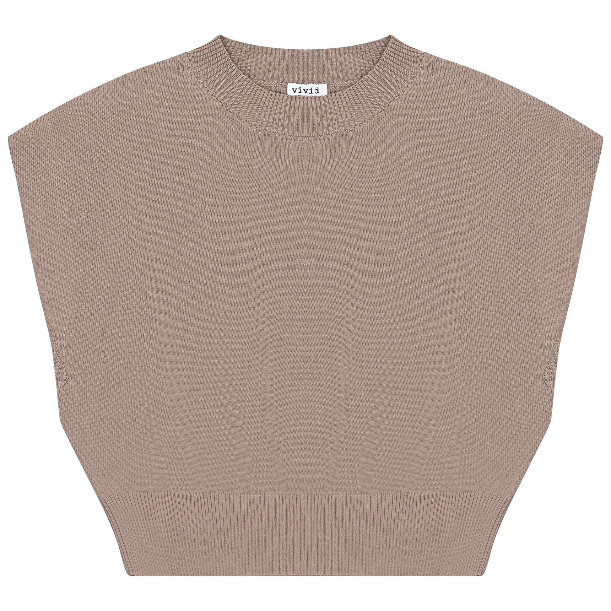 Cropped Knit Vest Stone