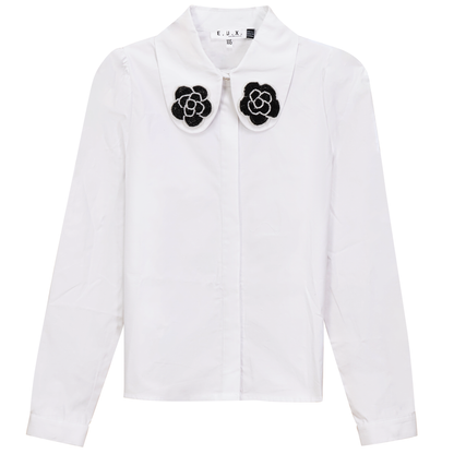 Dressy Applique Blouse White