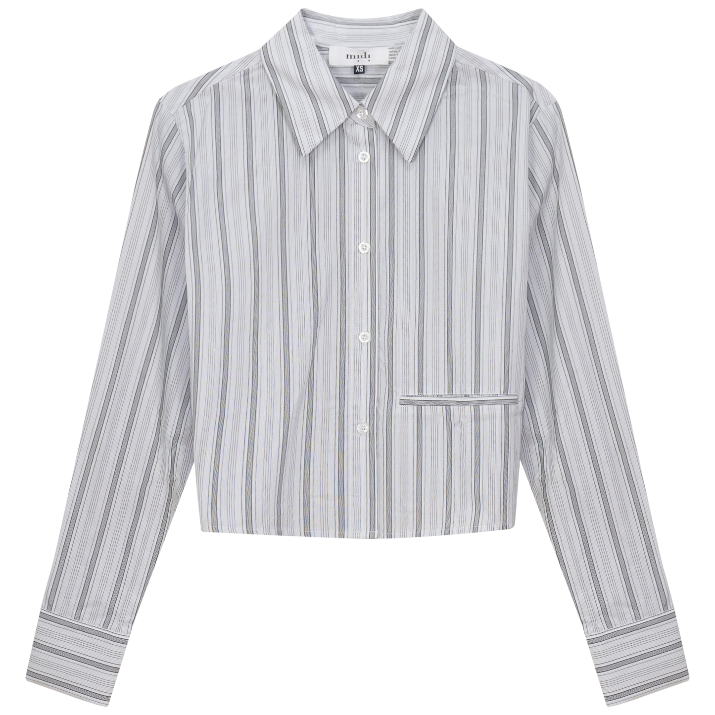 Cropped Stripped Blouse Black Black