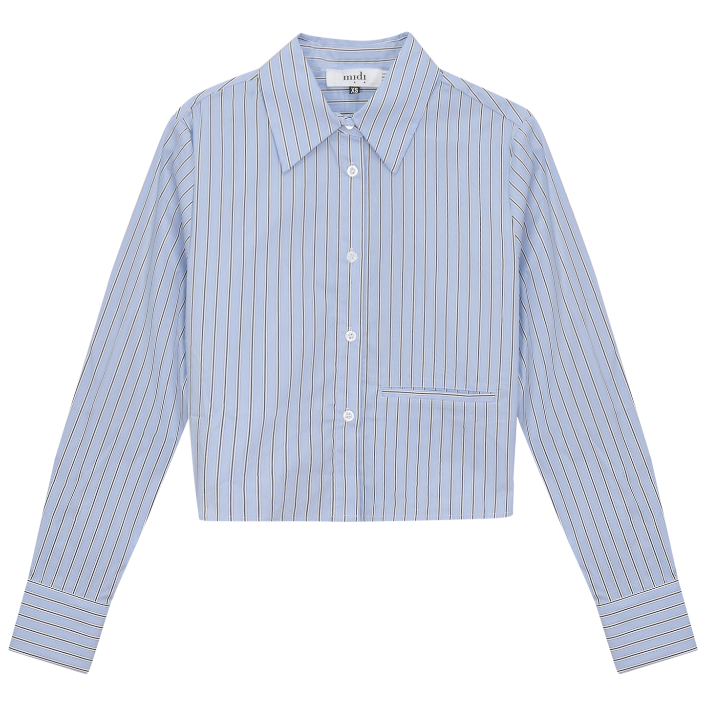 Cropped Stripped Blouse Blue Black