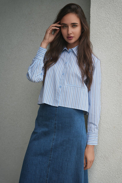 Cropped Stripped Blouse