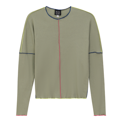 Contrast Stitch Top Basil