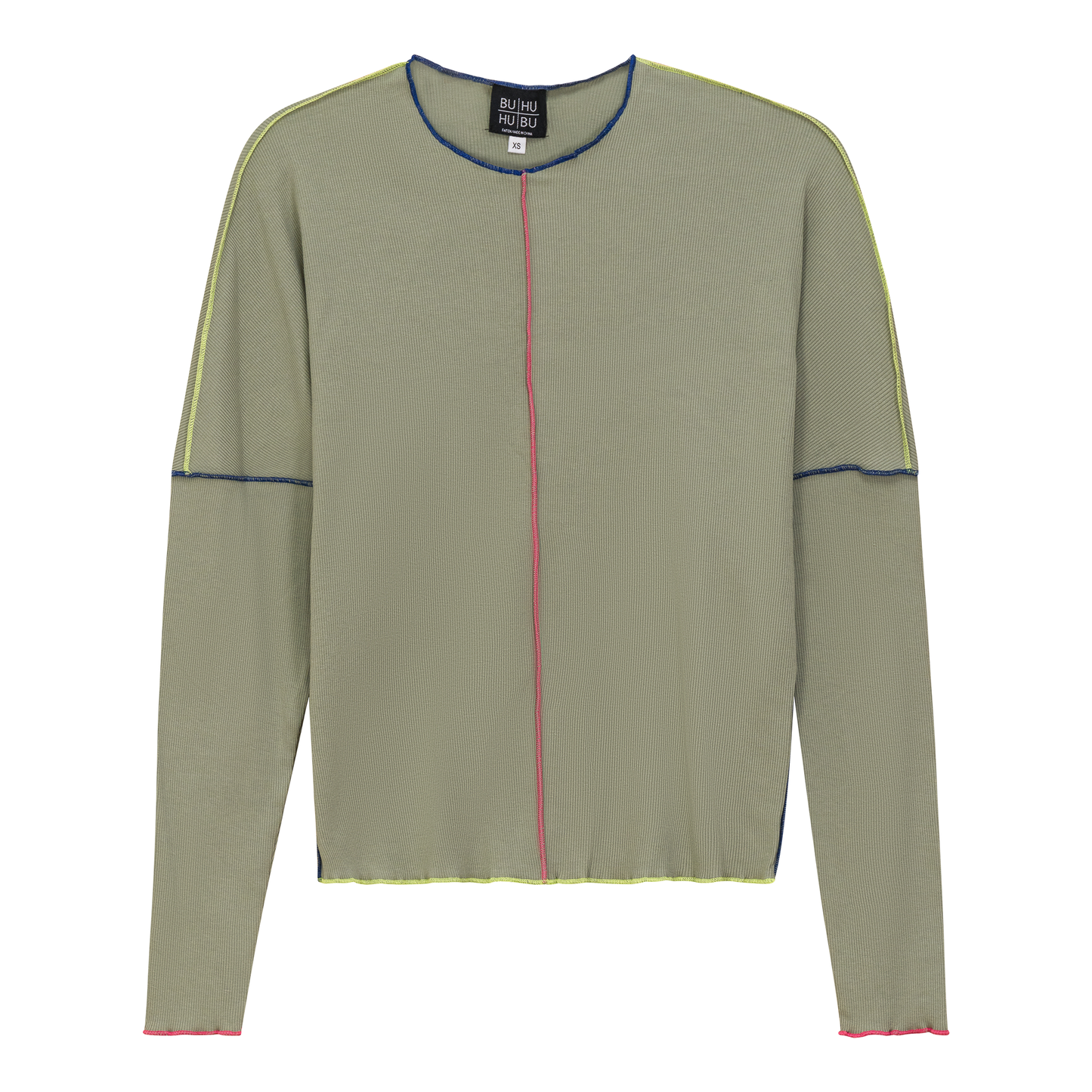 Contrast Stitch Top Basil